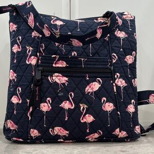 Vera Bradley Navy and Pink Flamingo Tote